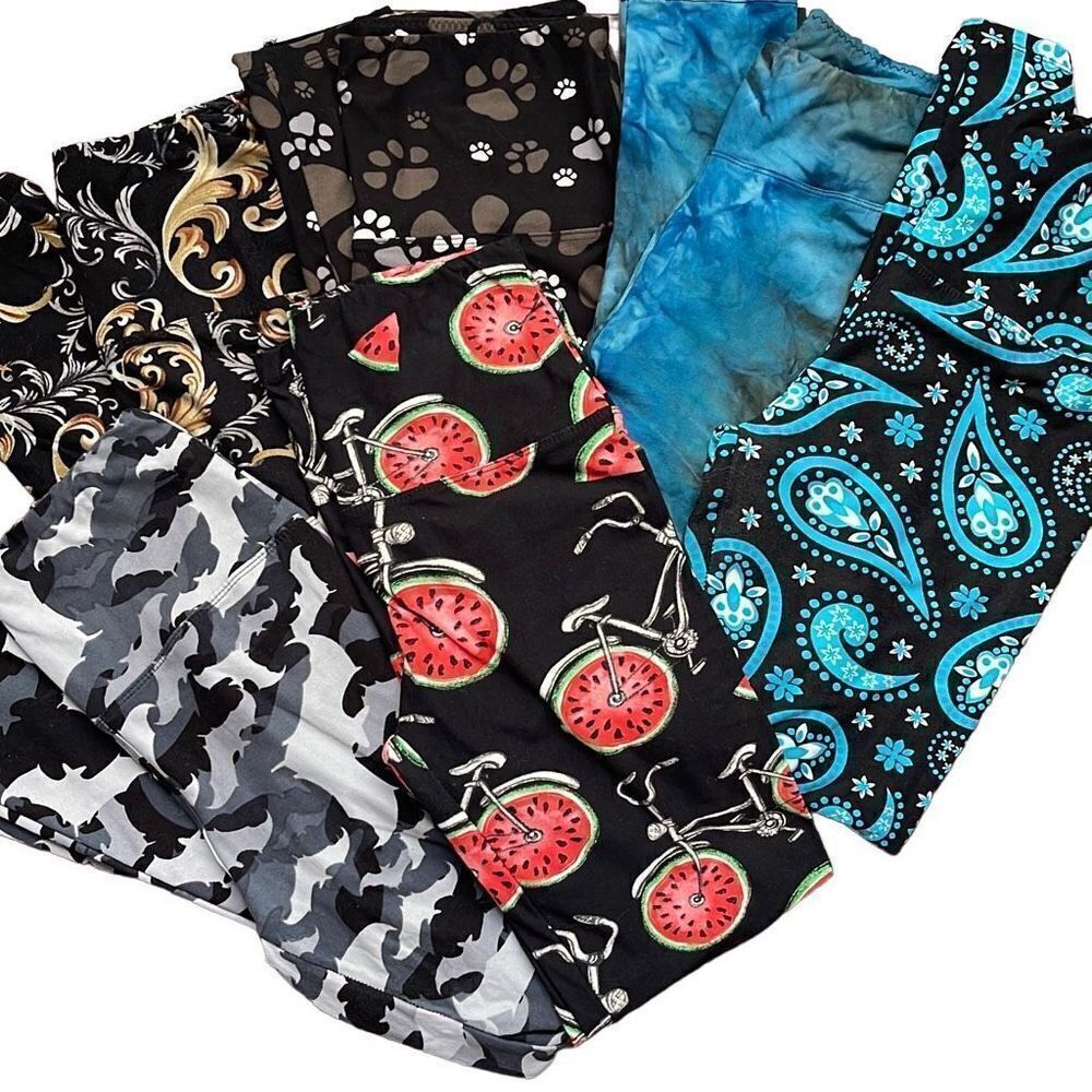 Mystery Box Leggings Depot Bundle 6 Pairs Ankle One Size Multi Color Butter Soft